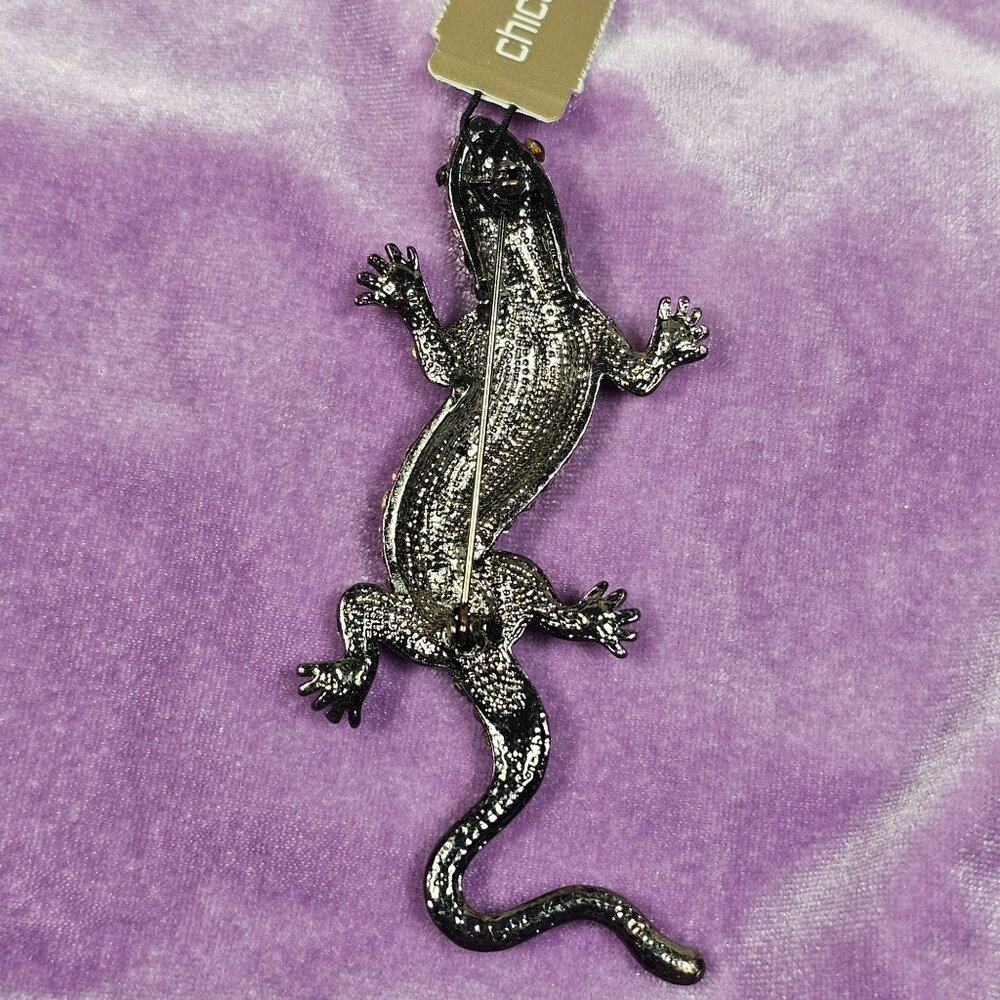 Chicos NWT Gecko Lizard Rhinestone Brooch Pink NEW - Picture 6 of 6